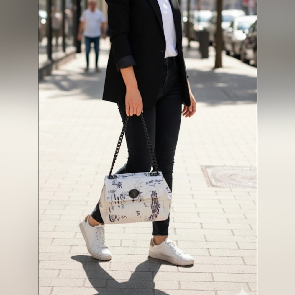 Ermanno Scervino Monochrome Graphic Satchel
